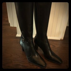 Michelle D, Black Leather Riding Boots